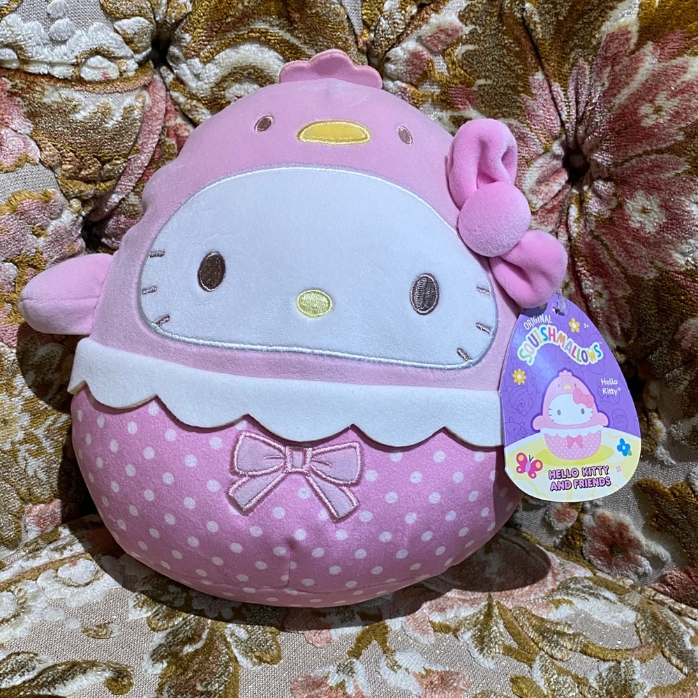 Squishmallows Hello Kitty Easter Chick Pink and White Super Soft Plush Toy. 2025